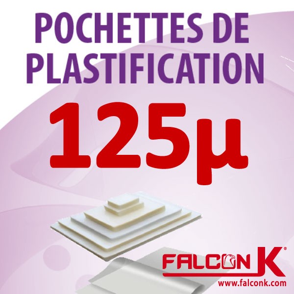 Pochettes à plastifier mates A4, (216 x 303 mm) 125 microns par face -  Reliure Plastification